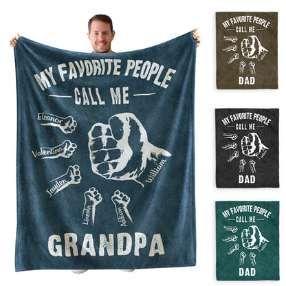 Personalised Dad & Grandpa Fist Pump Blanket
