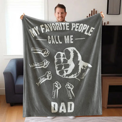 Personalised Dad & Grandpa Fist Pump Blanket
