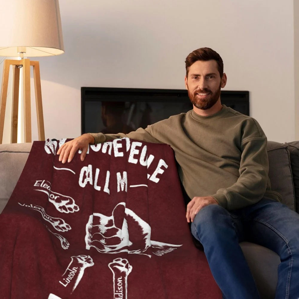 Personalised Dad & Grandpa Fist Pump Blanket