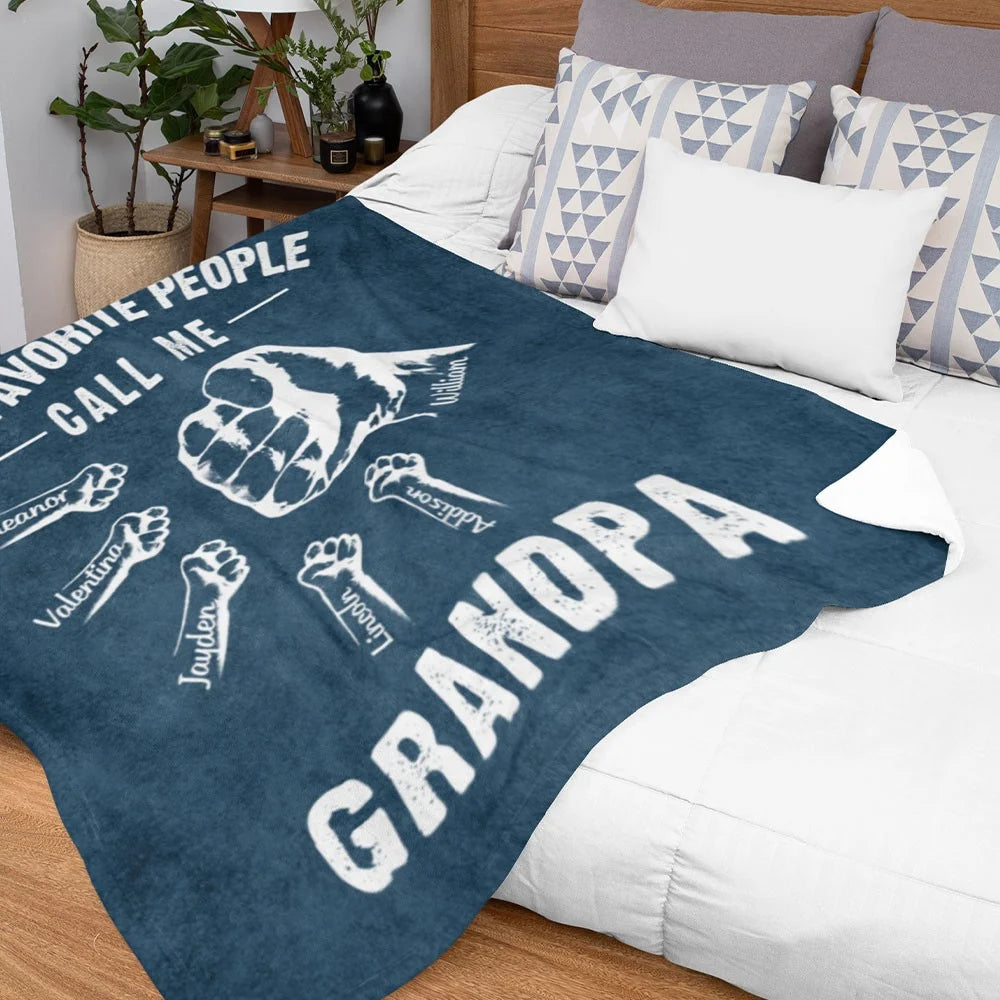 Personalised Dad & Grandpa Fist Pump Blanket