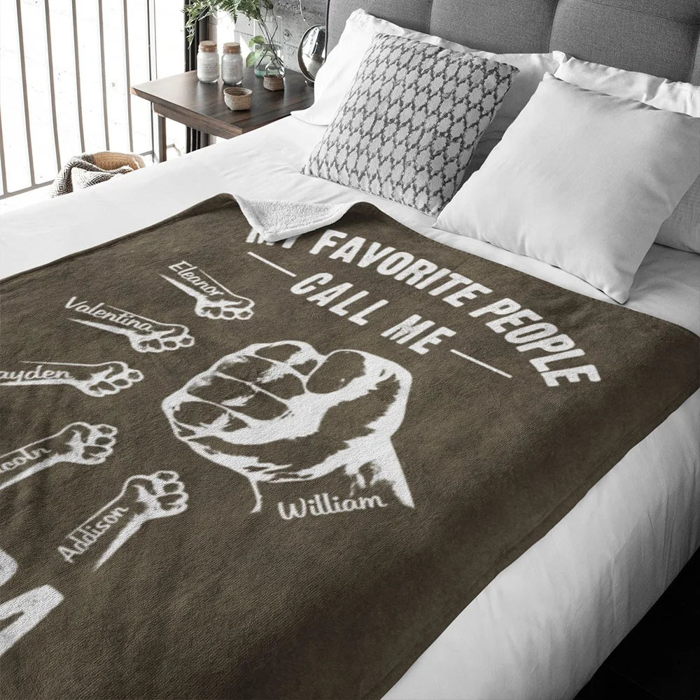 Personalised Dad & Grandpa Fist Pump Blanket