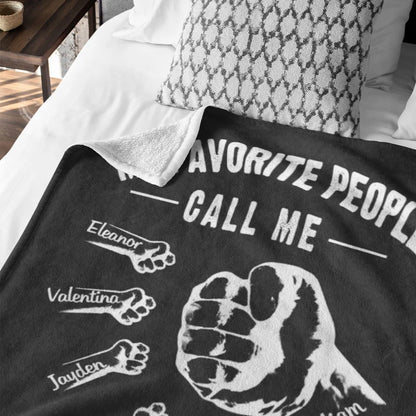 Personalised Dad & Grandpa Fist Pump Blanket