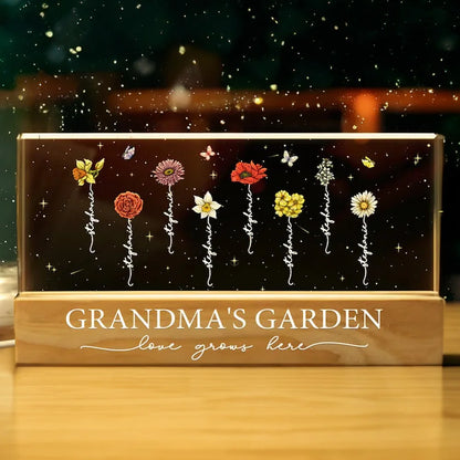 Birth Flower Garden Personalised Night Light Lamp