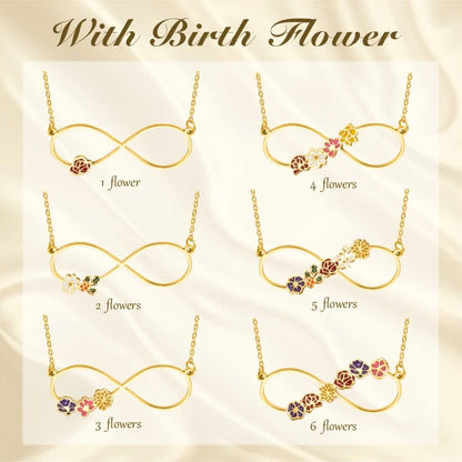 Infinity Birth Flower Personalised Necklace
