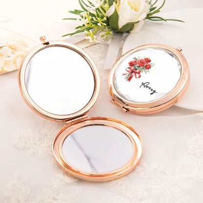 Personalised Birth Flower Pocket Compact Mirror
