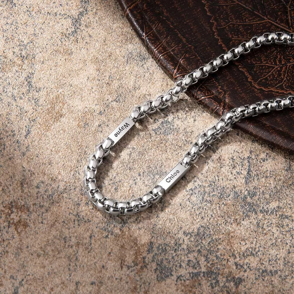 Personalised Men's Two Name Cuban Link Necklace