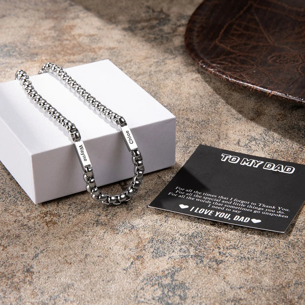 Personalised Men's Two Name Cuban Link Necklace