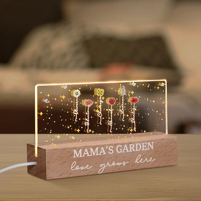 Birth Flower Garden Personalised Night Light Lamp