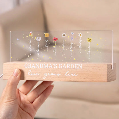 Birth Flower Garden Personalised Night Light Lamp