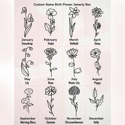 Personalised Birth Flower Satin Sleep Gift Set