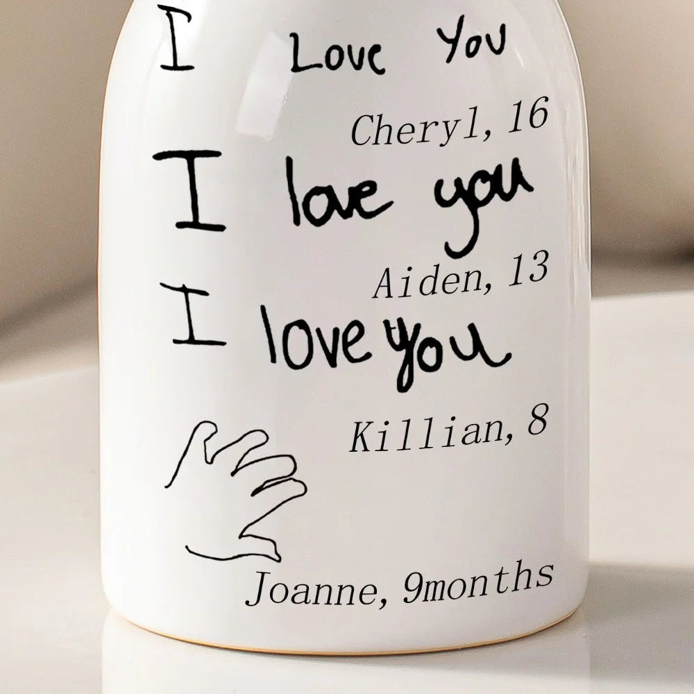 Personalised Handwriting or Children's Drawing Ceramic Garden Vase or Pitcher