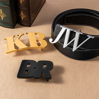 Personalised Initial Belt Buckle | Custom Stainless Steel Monogram Buckle