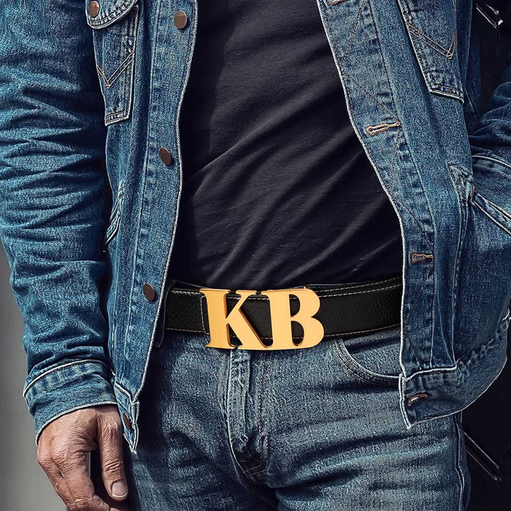 Personalised Initial Belt Buckle | Custom Stainless Steel Monogram Buckle