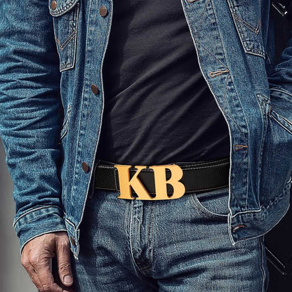Personalised Initial Belt Buckle | Custom Stainless Steel Monogram Buckle