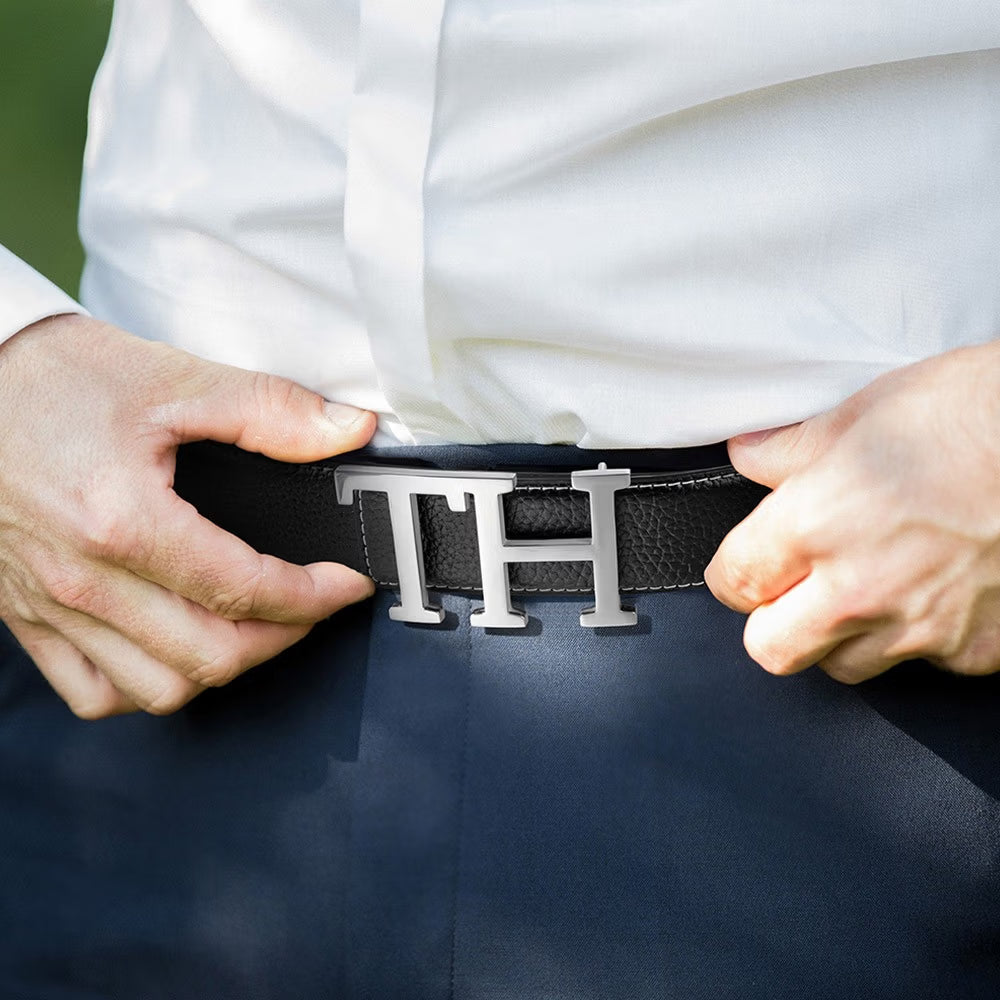 Personalised Initial Belt Buckle | Custom Stainless Steel Monogram Buckle