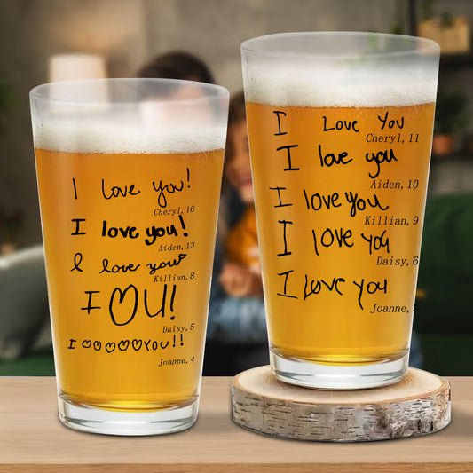 Personalised Child’s Handwritten Beer Glass