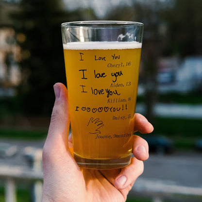 Personalised Child’s Handwritten Beer Glass