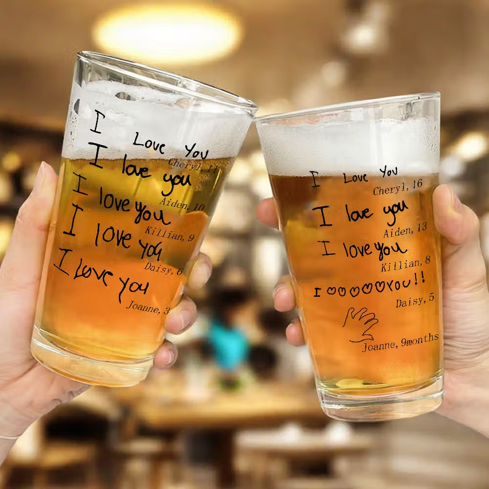 Personalised Child’s Handwritten Beer Glass