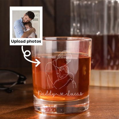 Personalised Photo Outline Whisky Glass