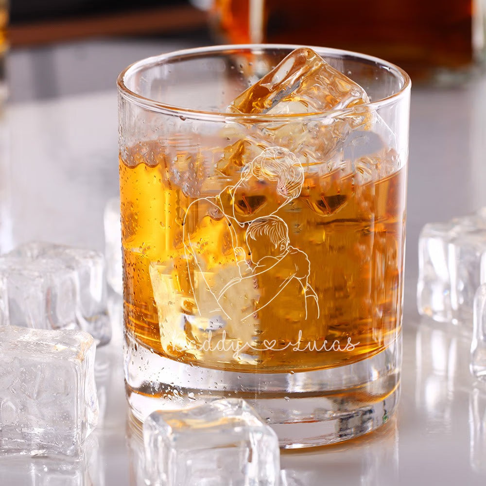 Personalised Photo Outline Whisky Glass