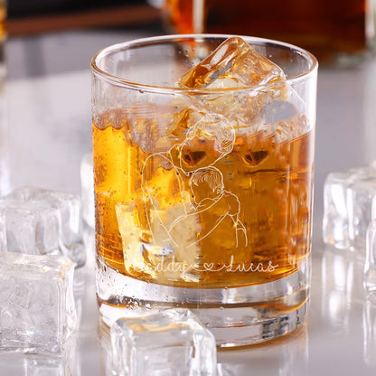 Personalised Photo Outline Whisky Glass