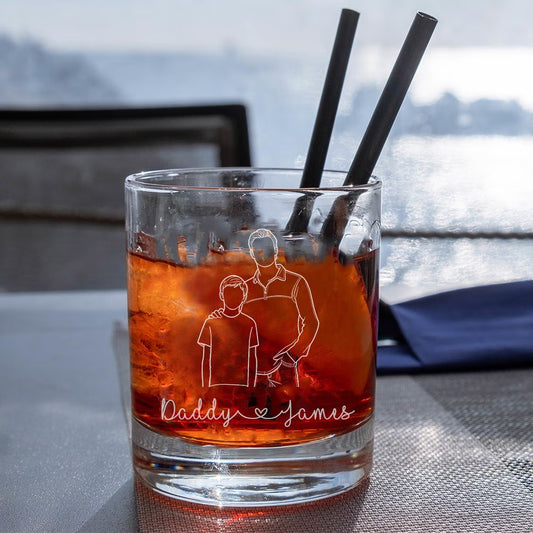 Personalised Photo Outline Whisky Glass