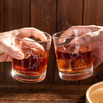 Personalised Photo Outline Whisky Glass