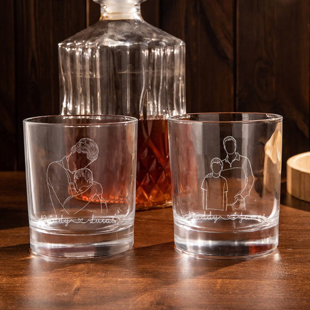 Personalised Photo Outline Whisky Glass