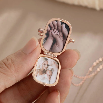 Personalised Antique Victorian Photo Box Locket Necklace