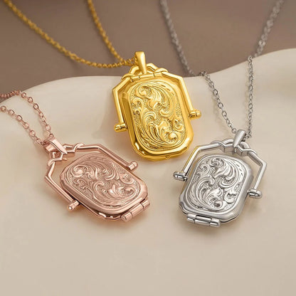 Personalised Antique Victorian Photo Box Locket Necklace