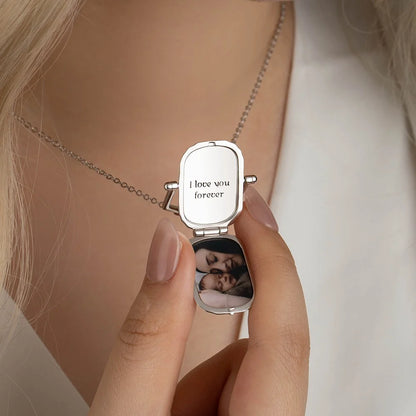Personalised Antique Victorian Photo Box Locket Necklace