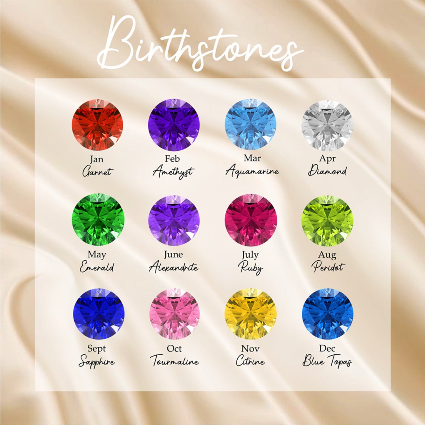 Personalised Names & Birthstones Bracelet
