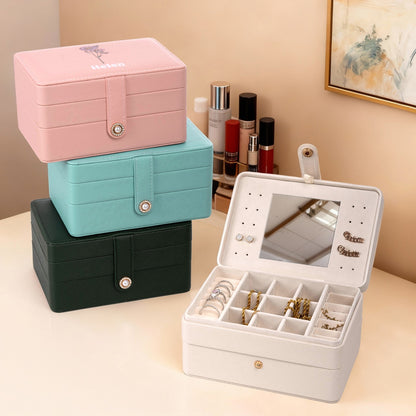 Birth Flower Personalised Mirrored Jewellery Box Case