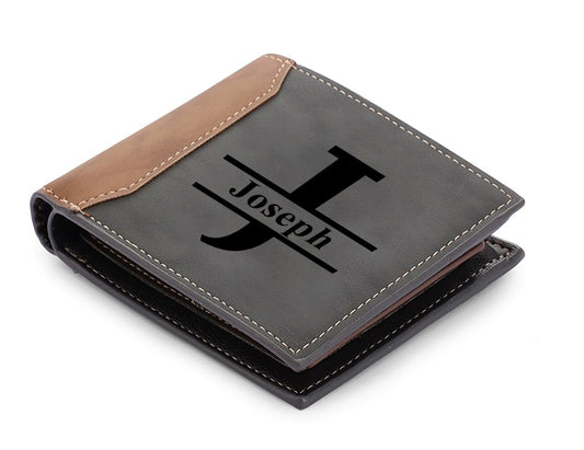 Personalised Initial & Name Wallet | Custom Engraved Men's Wallet