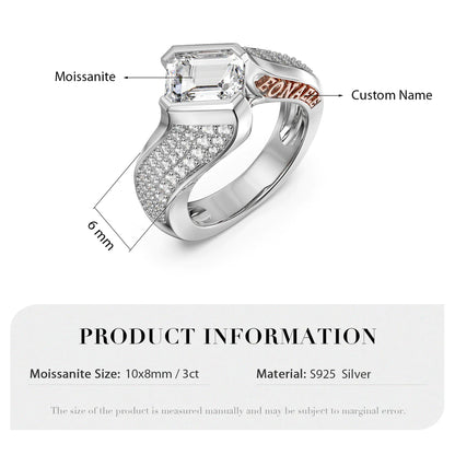 Premium Personalised Moissanite Names Ring