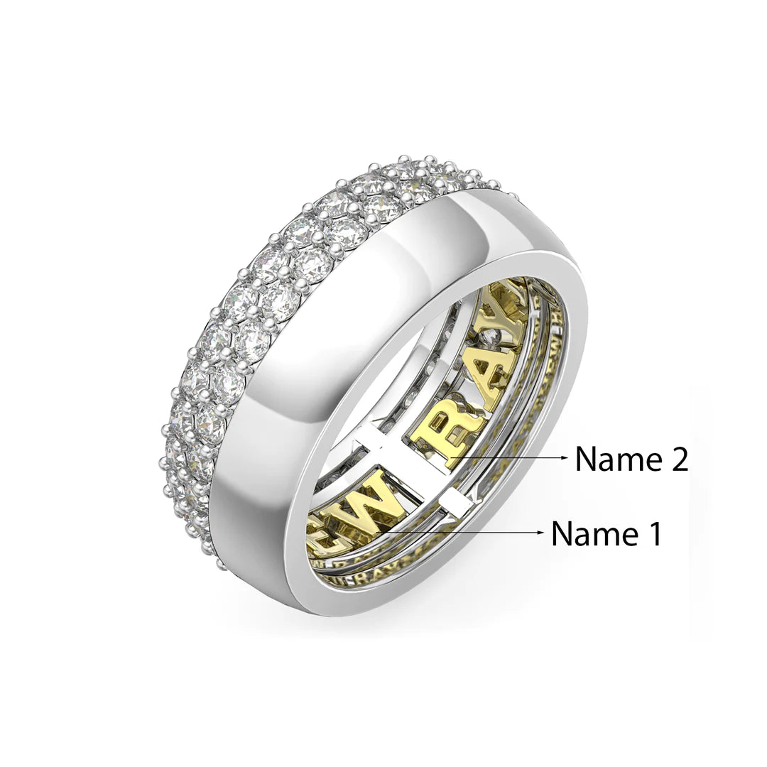 Premium Personalised Couples Names Ring