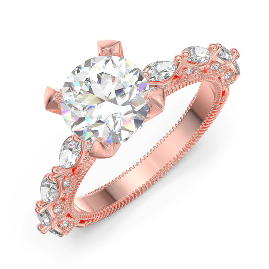 Premium Personalised Rose Gold Plated Moissanite Initials & Birthstones Ring