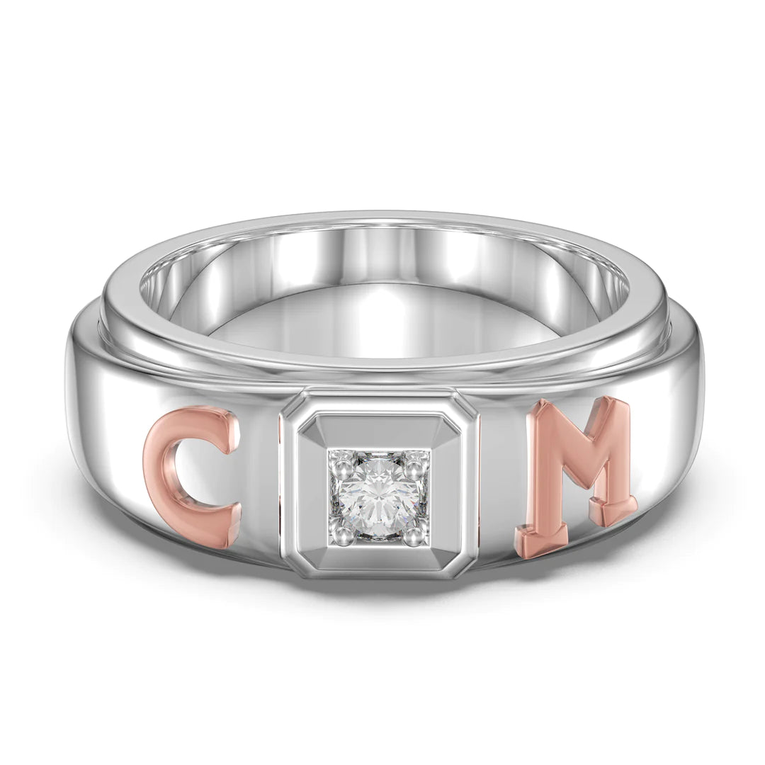 Premium Personalised Couples Initial Band Ring