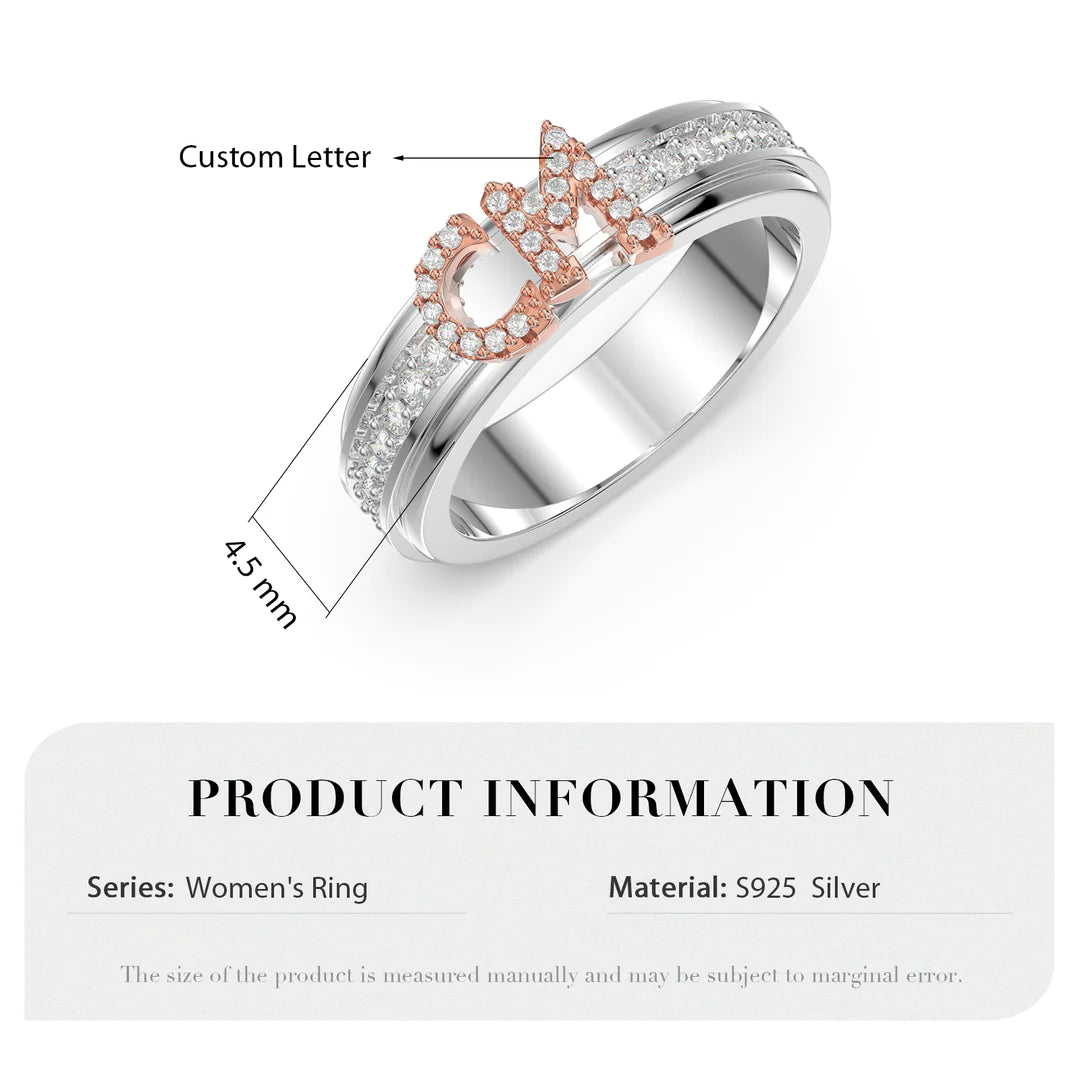 Premium Personalised Couples Initial Band Ring