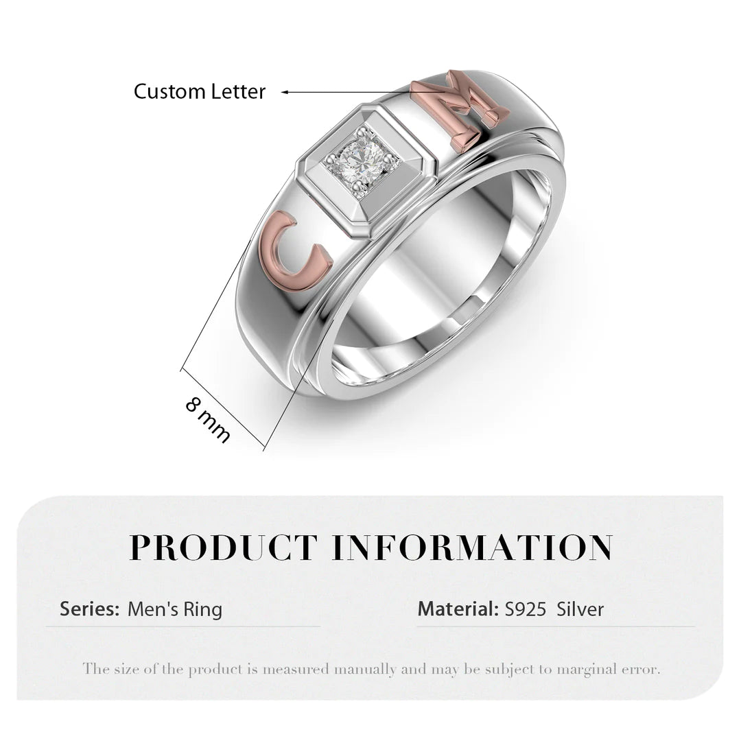 Premium Personalised Couples Initial Band Ring