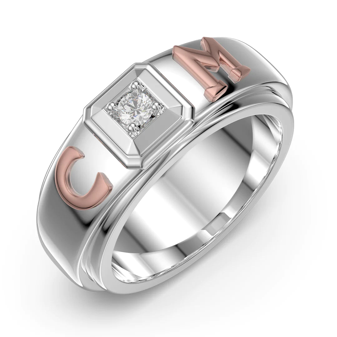 Premium Personalised Couples Initial Band Ring