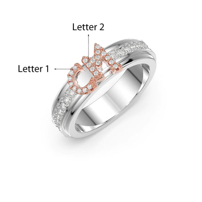 Premium Personalised Couples Initial Band Ring