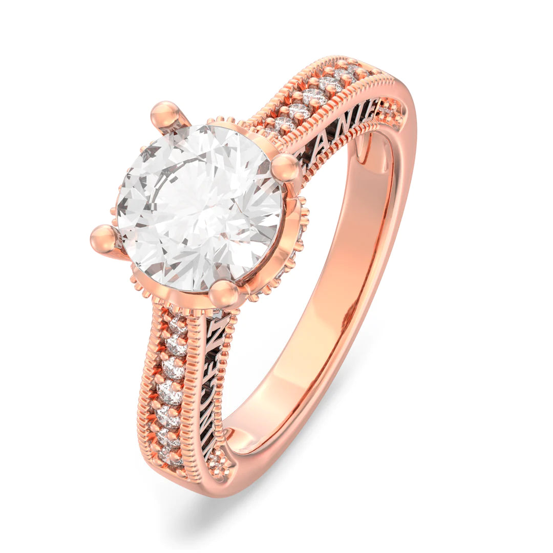 Premium Personalised Rose Gold Plated Moissanite Bridal Names Ring Set