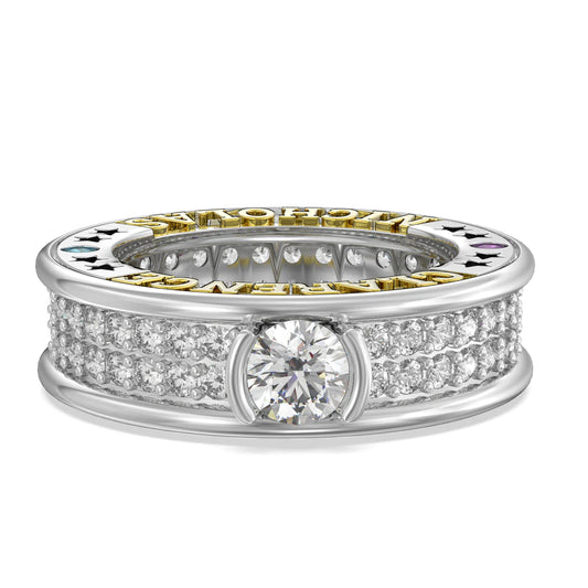 Premium Personalised Moissanite Names & Birthstones Band Ring