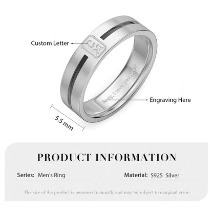 Premium Personalised Initials & Inscription Couples Ring