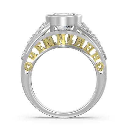 Premium Personalised Moissanite Names Ring