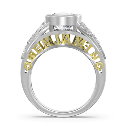 Premium Personalised Moissanite Names Ring