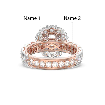 Premium Personalised Moissanite Bridal Names Ring Set