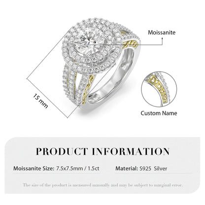 Premium Personalised Moissanite Names Ring