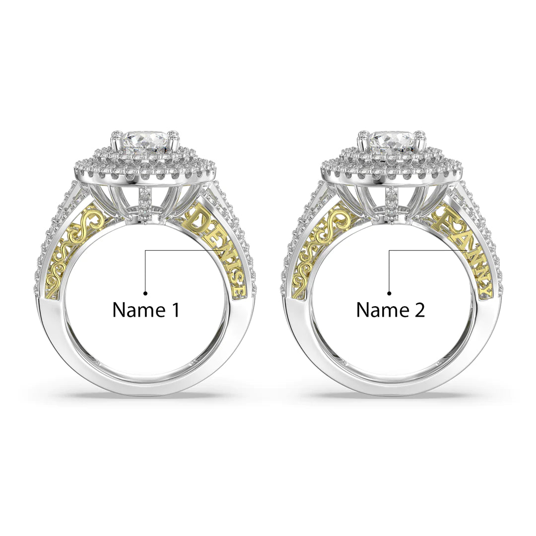 Premium Personalised Moissanite Names Ring